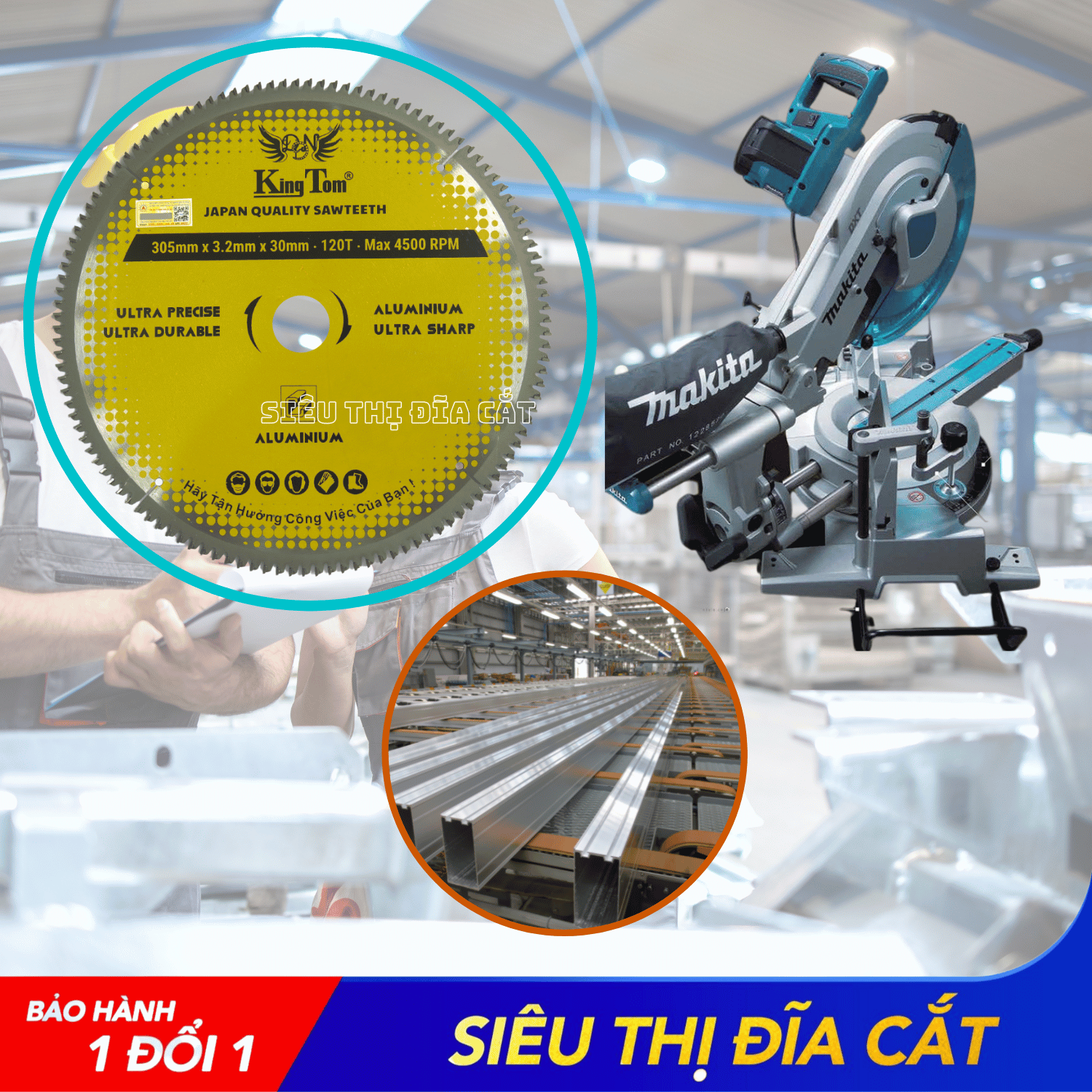 LƯỠI CẮT NHÔM 305-120 RĂNG KINGTOM VÀNG – CHẤT LƯỢNG VÔ ĐỊCH PHÂN KHÚC GIÁ RẺ!