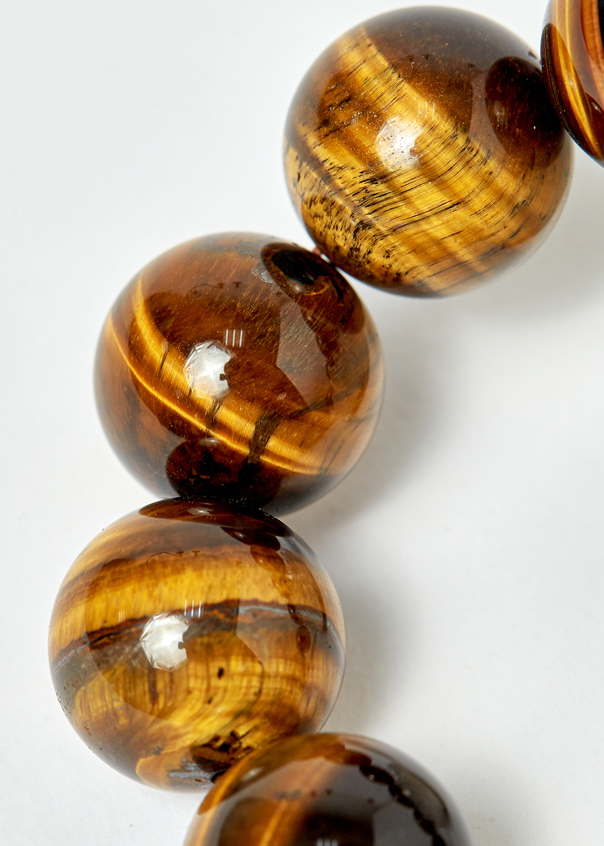 Vòng nam thạch anh mắt hổ vàng nâu hạt 20mm mệnh thổ, kim - Ngọc Quý Gemstones
