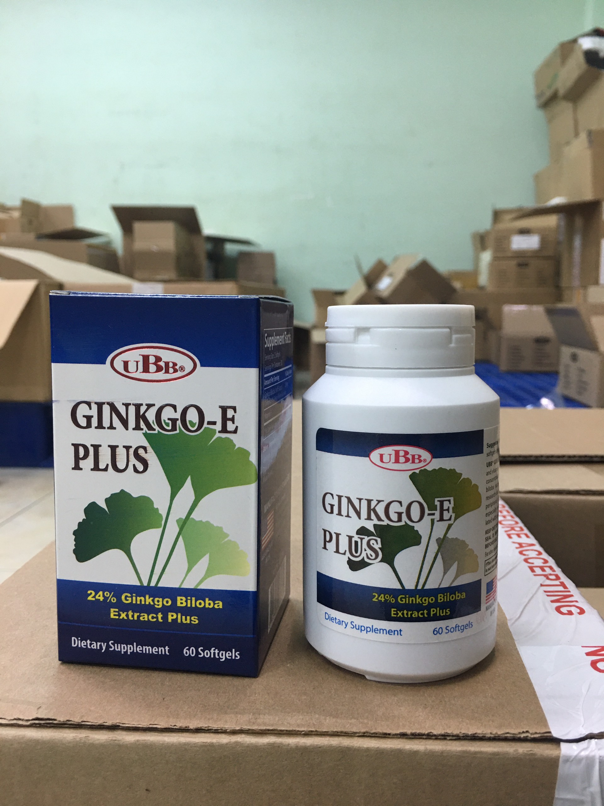 Thực Phẩm Chức Năng - UBB GINKGO-E PLUS - Tăng tuần hoàn máu não, hỗ trợ ngừa rối loạn tiền đình, chóng mặt, hoa mắt