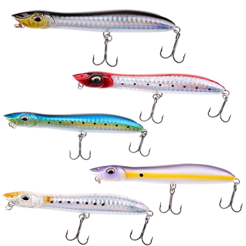 3D Eyes Plastic Fishing Lures, Smooth Floating Bass Popper Lures Lifelike Fish Swimming, Minnow Baits Hard Fishing Lures