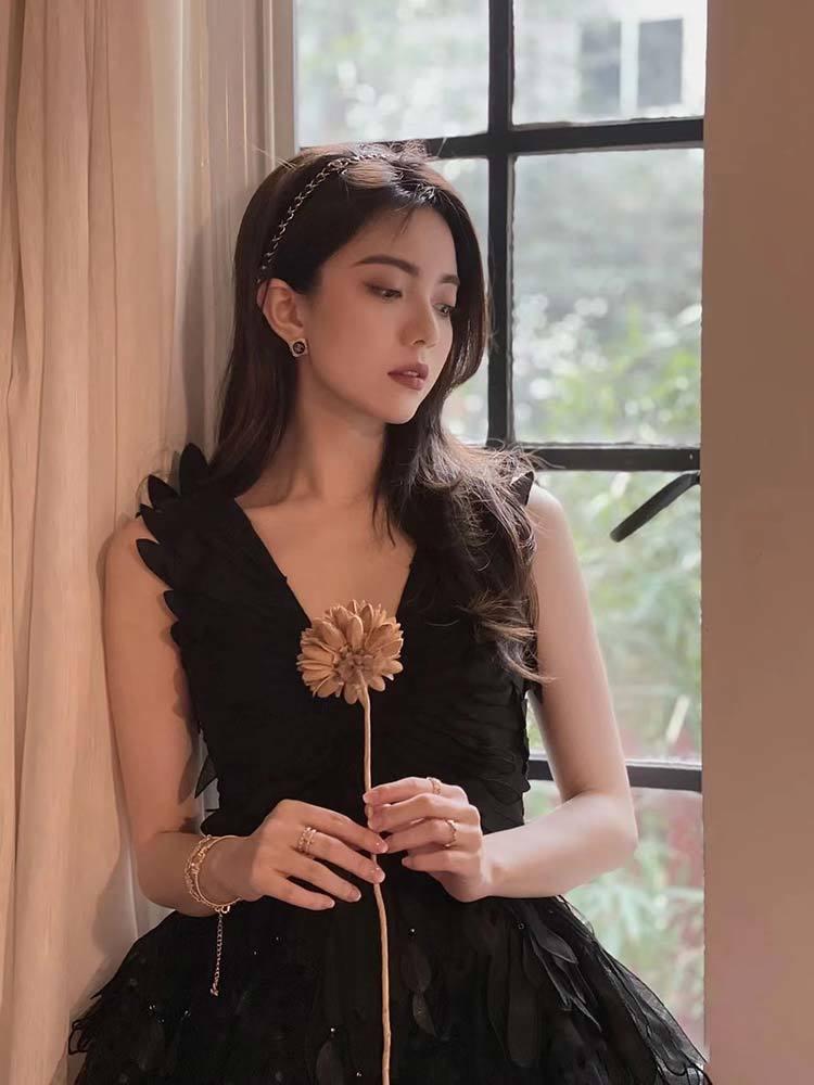 DONGSHOP 2023 mùa hè phụ nữ vest váy cao cấp không đều ren váy pongee váy trắng nàng tiên váy