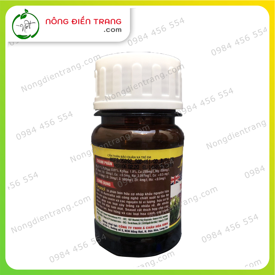Phân Bón Lá Tảo Biển Seasol Nhập Khẩu Úc - Chai 100ml - Tốt Rễ, Đẻ Nhánh, Kích và Phục Hồi Rễ VTNN Nông Điền Trang