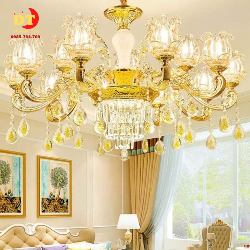 Đèn chùm tân cổ điển phale 15 tay phòng khách cao cấp DCN