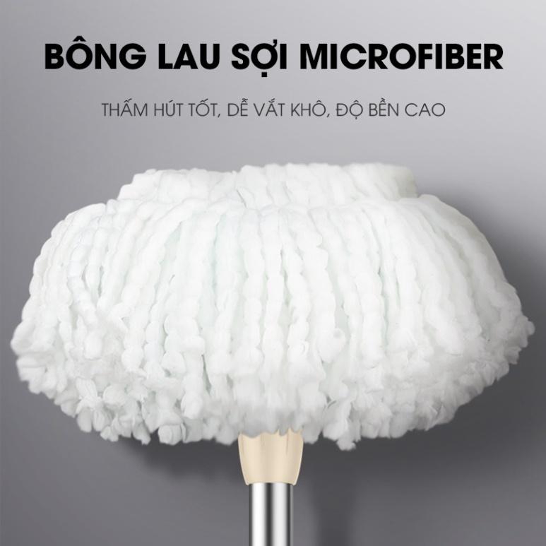 HOẢ TỐC - Bộ chổi lau nhà thời thượng xoay 360 độ SAMONO SCM003 Lau sạch mặt sàn nhà - 2 ngăn chứa- Hàng Chính Hãng