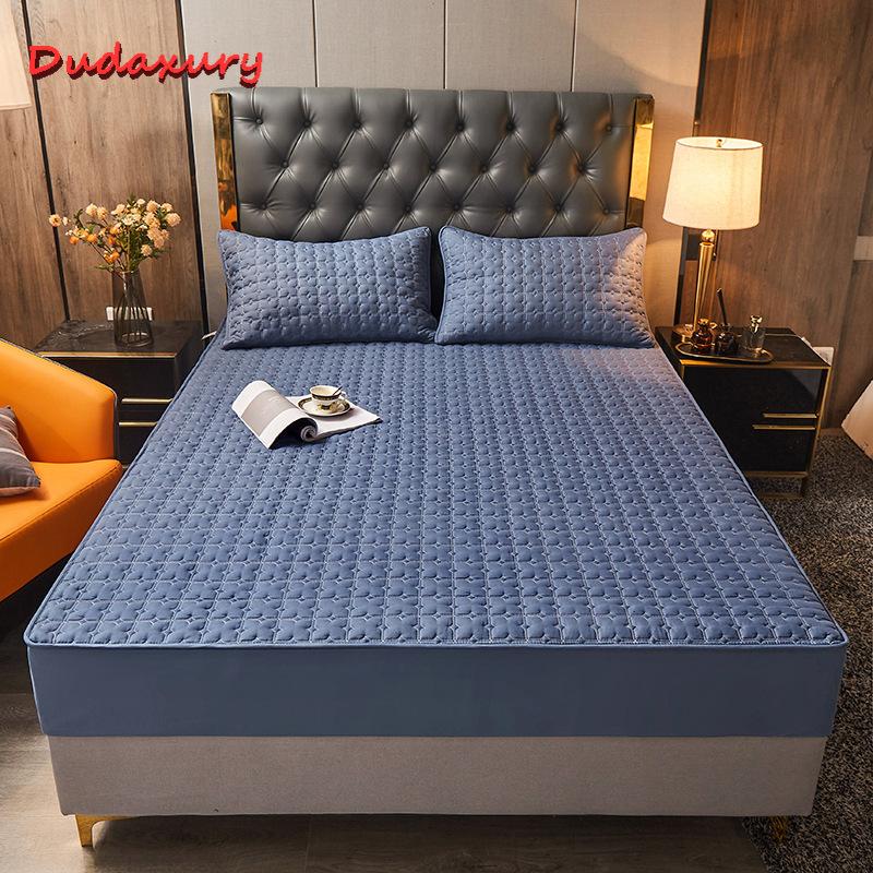 Dudaxury Đồng Màu Mền Chần Gòn Bọc Nệm Trang Bị Tấm Phong Cách Trải Giường Hoàng Hậu Vua Thoáng Khí Kháng Khuẩn Bọc Nệm