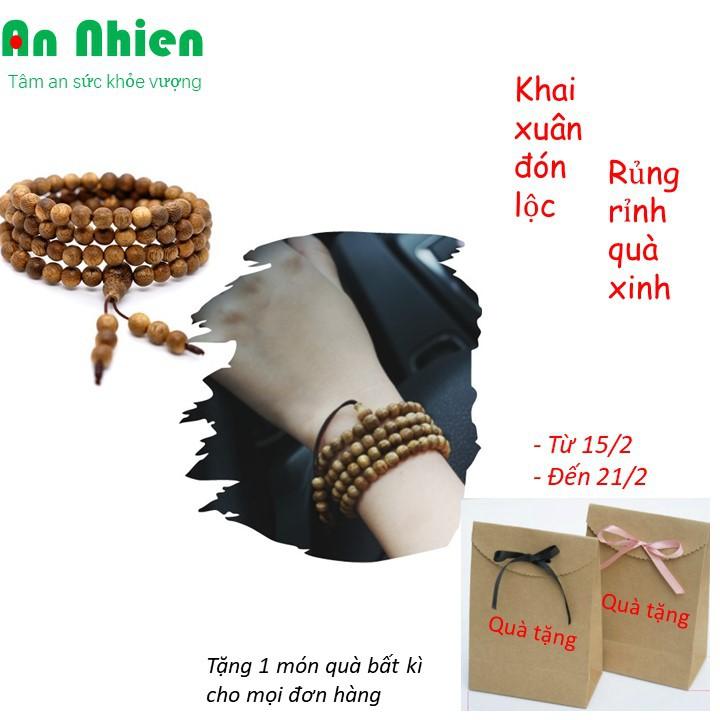 Chuỗi trầm hương 108 hạt 6 ly, vòng đeo tay trầm hương may mắn