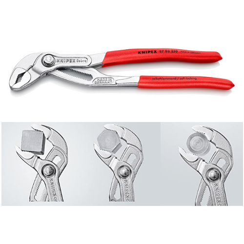 Kìm Nước Mỏ Quạ Knipex Cobra 87 03 250 Mở đến Ø50mm Chiều dài 250mm & Mạ chrome để hạn chế gỉ sét - Sản Xuất Tại Đức
