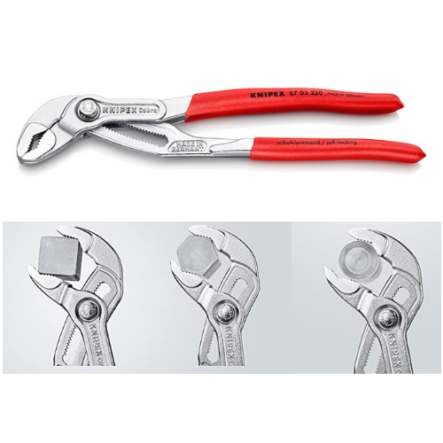 Kìm Nước Mỏ Quạ Knipex Cobra 87 03 250 Mở đến Ø50mm Chiều dài 250mm &amp; Mạ chrome để hạn chế gỉ sét - Sản Xuất Tại Đức