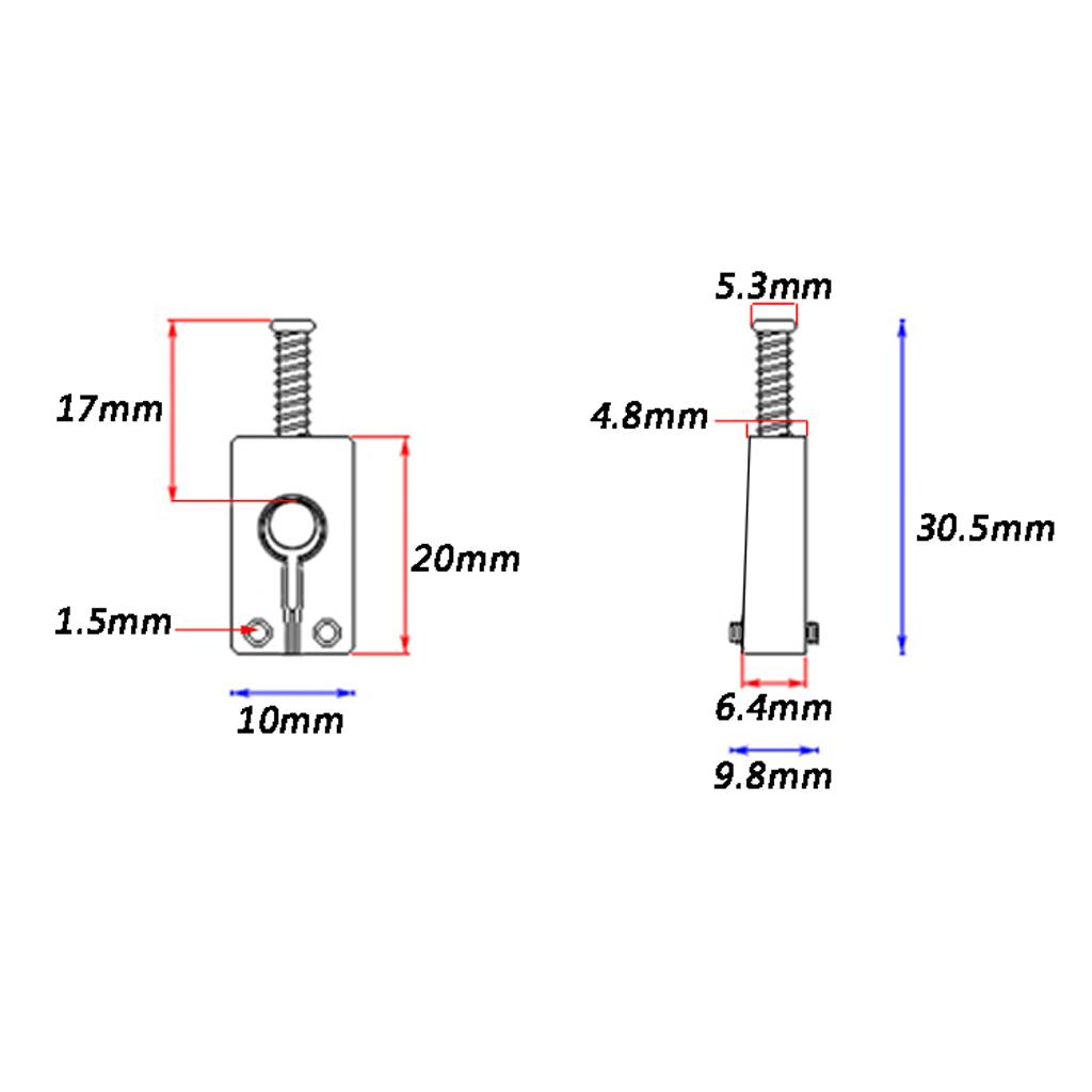 Baoblade Bộ 6 Ghita Điện Cầu Yên Ngựa Bằng Đồng 10mm Dây Khoảng Cách