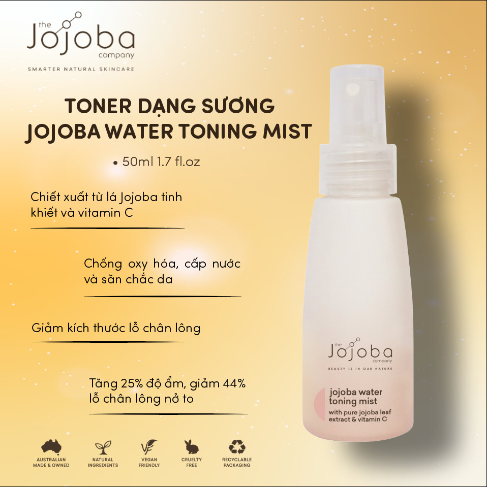 Toner dạng xịt sương  Jojoba Water Toning Mist 50ml - The Jojoba Company