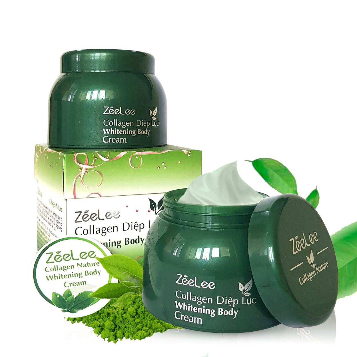 ZEELEE COLLAGEN DIỆP LỤC WHITENING BODY CREAM 200G