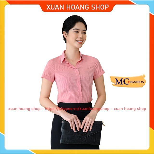 Áo Sơ Mi Nữ Công Sở Đẹp Mc Fashion, Tay Ngắn Cộc, Họa Tiết Kẻ Sọc Caro, Màu Xanh, Hồng, Trắng, Vàng, Nâu, Đủ Size A681