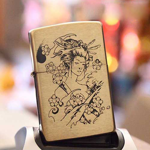 Bật Lửa Zippo Khắc Geisha 01 204b.Geisha01