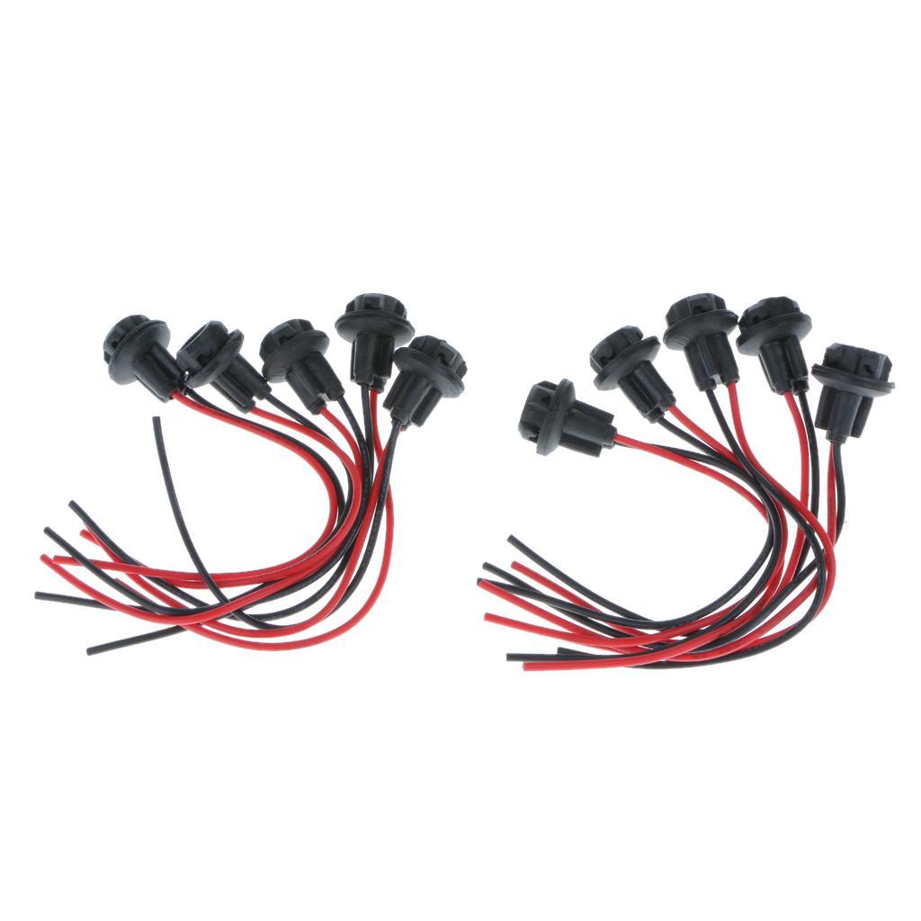 10 Motorcycle Car T10 Light Bulb Board Sockets Plug Connector Holder