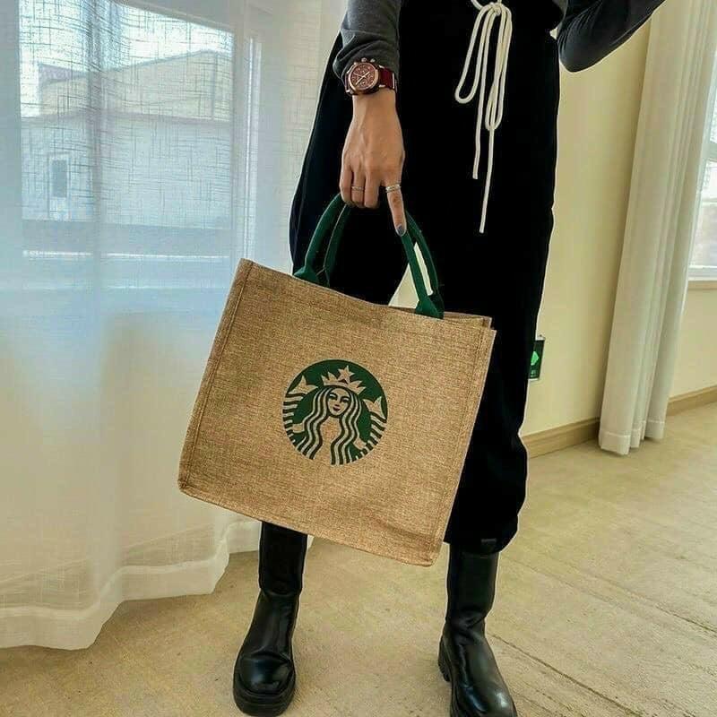 MVP579 Túi cói hình Starbuck Hottrend phong cách thời trang