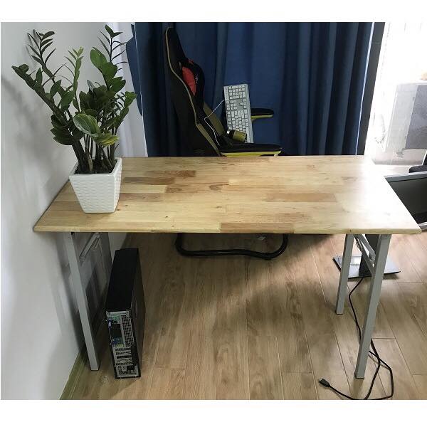 Bàn Gấp Chân Sắt Mặt Gỗ Cao Su Dài 1,2m