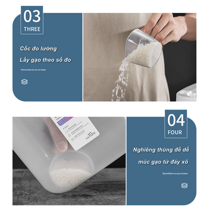 Thùng đựng gạo, ngũ cốc CCKO CK9305 10kg  - Home and Garden