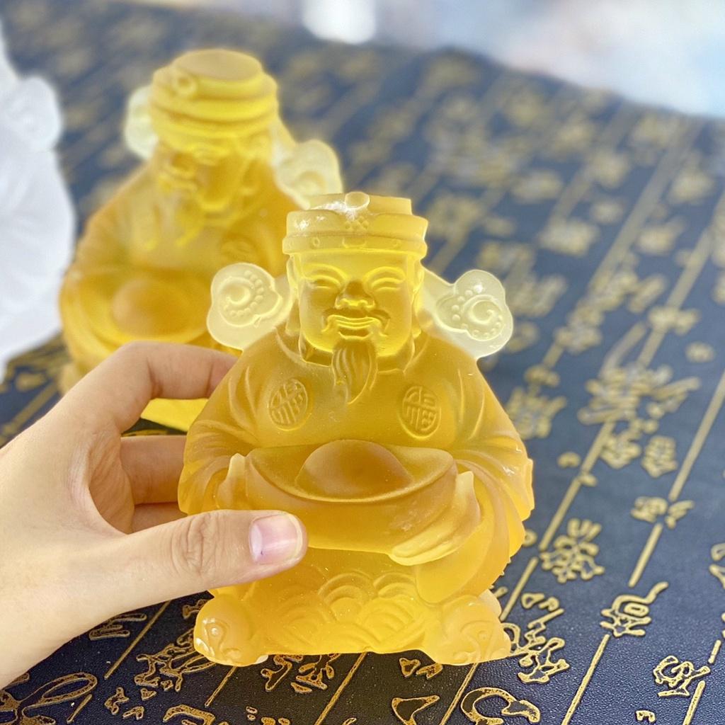 Tượng Thần Tài Lưu Ly , Tượng Thần Tài Để Xe ô tô -Cao 10cm