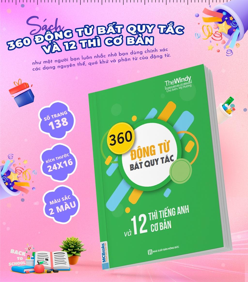 Sách - 360 Động Từ Bất Quy Tắc Và 12 Thì Cơ Bản Trong Tiếng Anh Bản