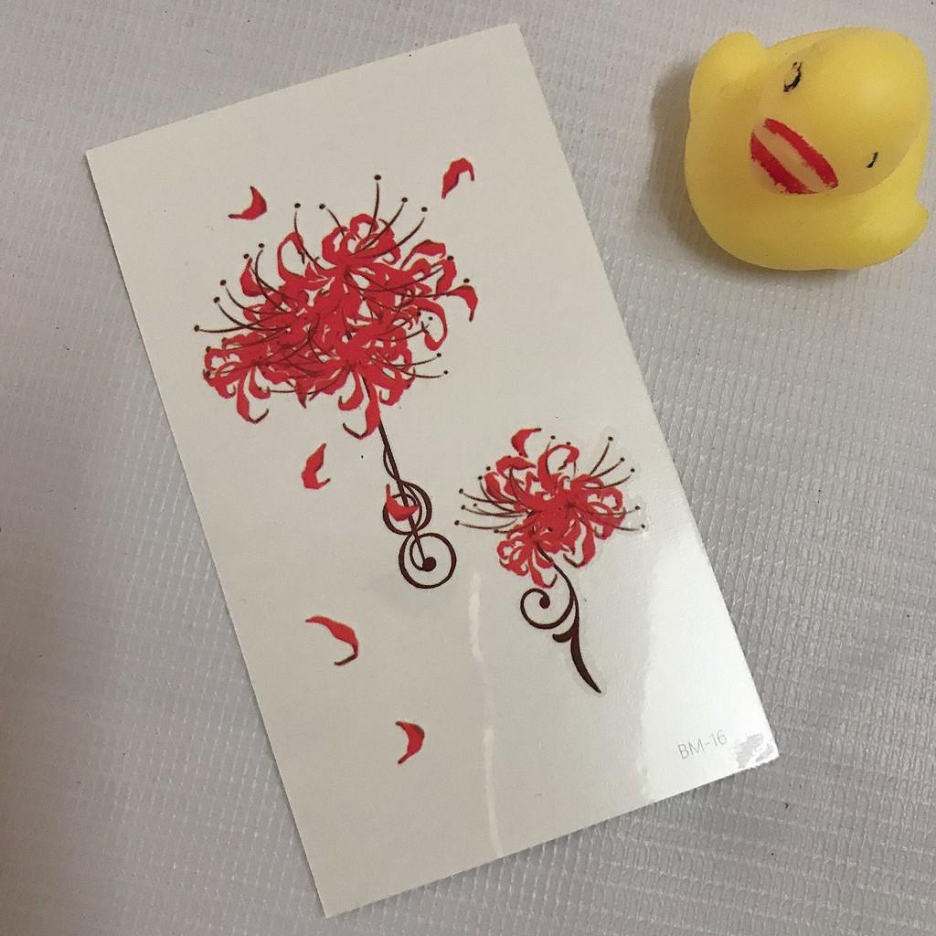 COMBO 5 TẤM HÌNH XĂM DÁN 10X6CM HOA BỈ NGẠN HOÀNG TUYỀN - CHỌN MẪU TÙY THÍCH