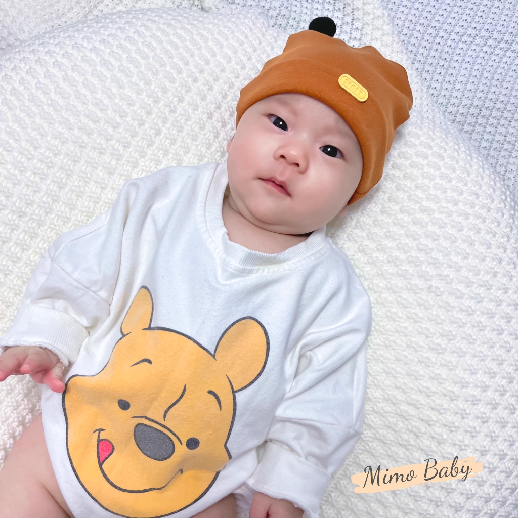 Mũ cotton chùm đầu gắn tai ong đáng yêu cho bé MD249 Mimo Baby