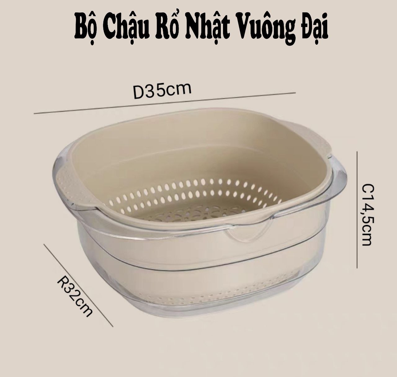 Bộ set chậu rửa và rổ nhựa cao cấp