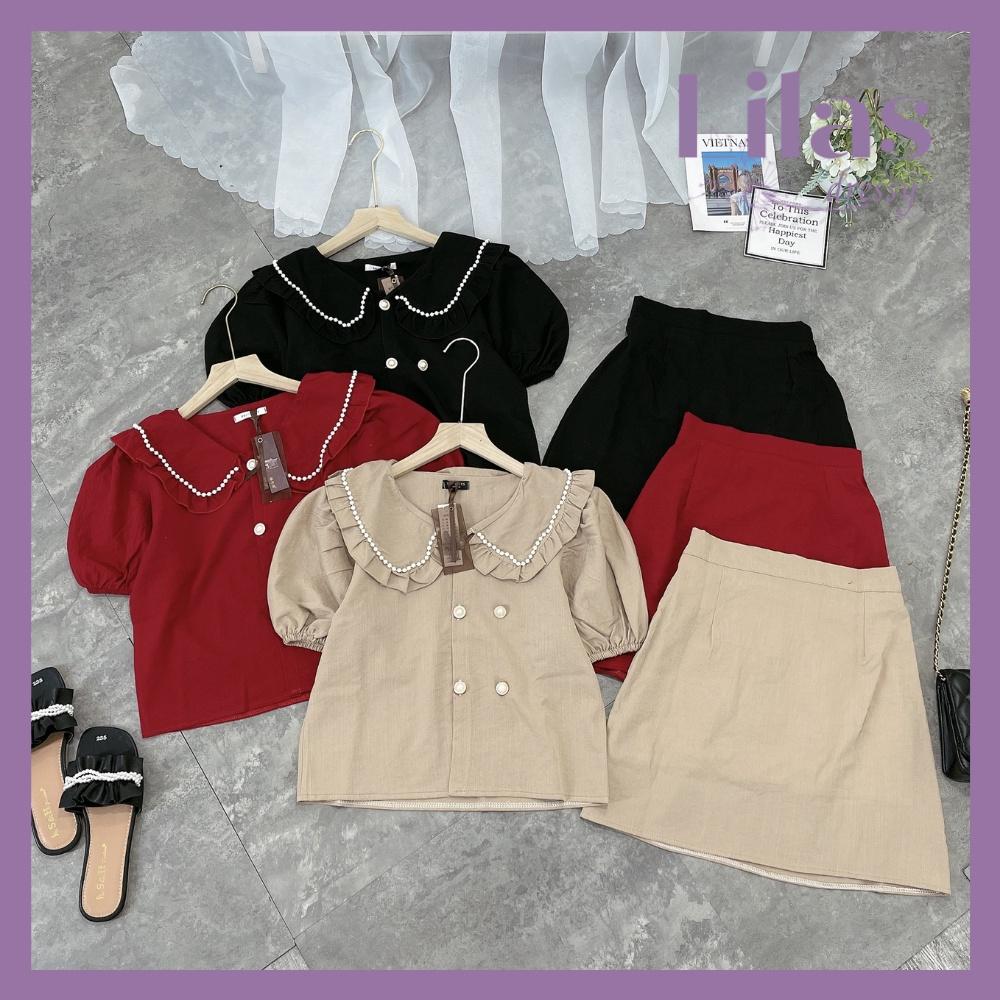 Set Áo Đũi Mix Chân Váy Chữ A LILAS DRESSY