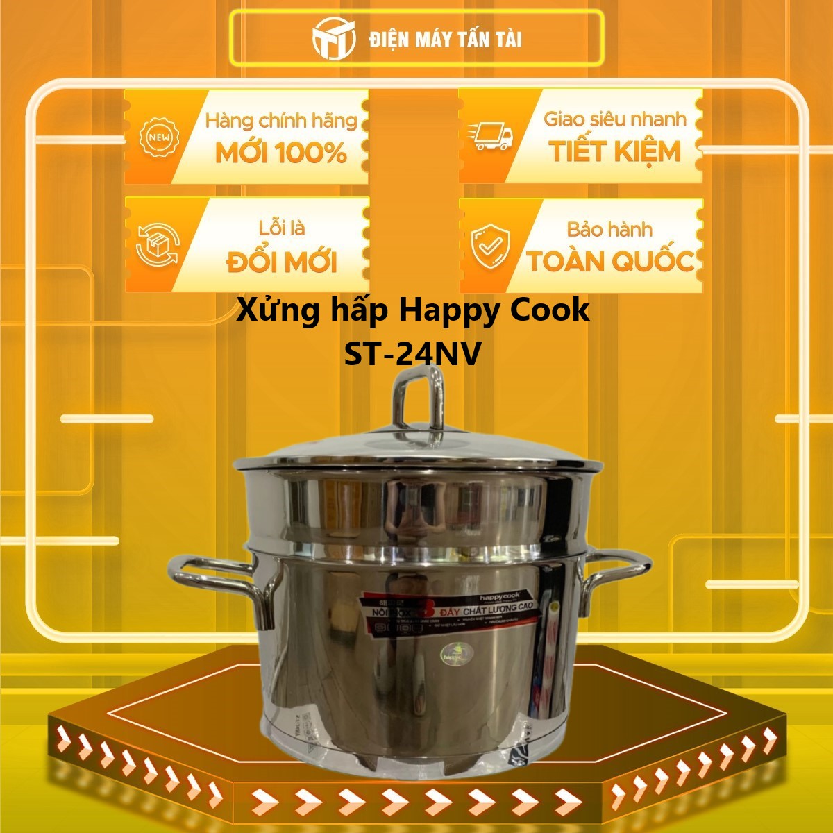 BỘ XỬNG INOX CAO CẤP HAPPYCOOK ST-24NV - Hàng chính hãng