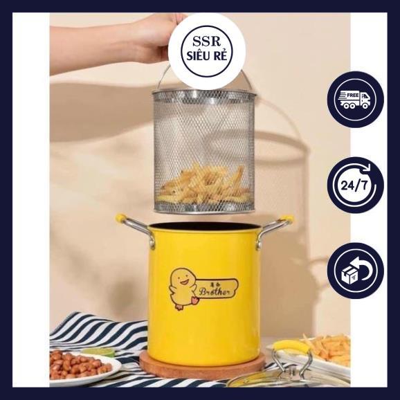 Nồi chiên ngập dầu mini vịt vàng (cao 18cm- kèm rổ inox) (LA164221)