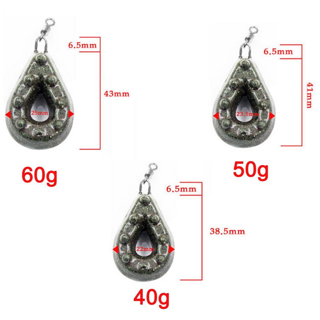 Drop Shot Weights Lead Sinker Pike Perch Catfish Fishing 40g 50g 60g