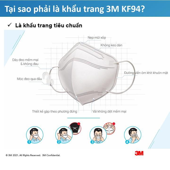 Khẩu trang 3M 9013 đạt chuẩn KF94 ngăn ngừa vi khuẩn lọc bụi mịn PM2.5