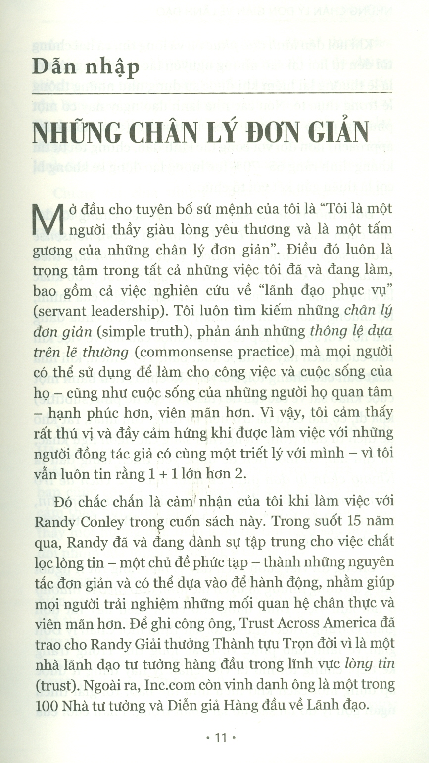NHỮNG CHÂN LÝ ĐƠN GIẢN VỀ LÃNH ĐẠO - Ken Blanchard & Randy Conley - Mai Chí Trung dịch -