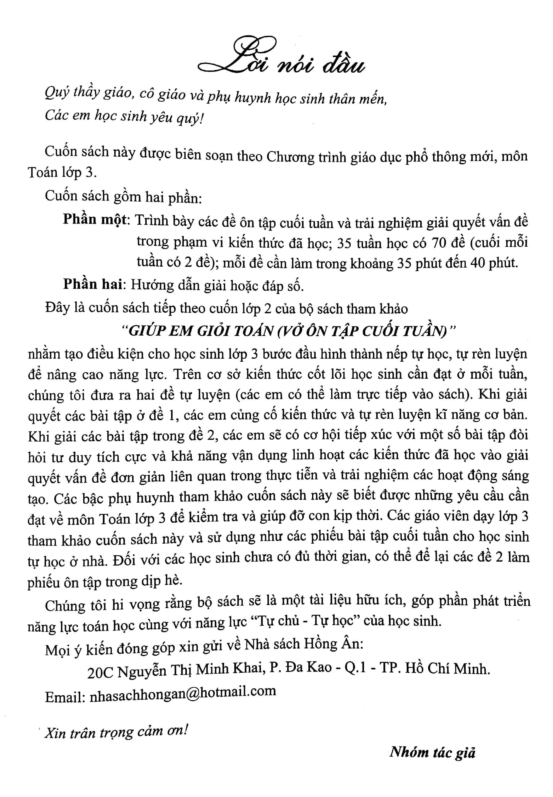 Giúp Em Giỏi Toán Lớp 3 - Vở Ôn Tập Cuối Tuần