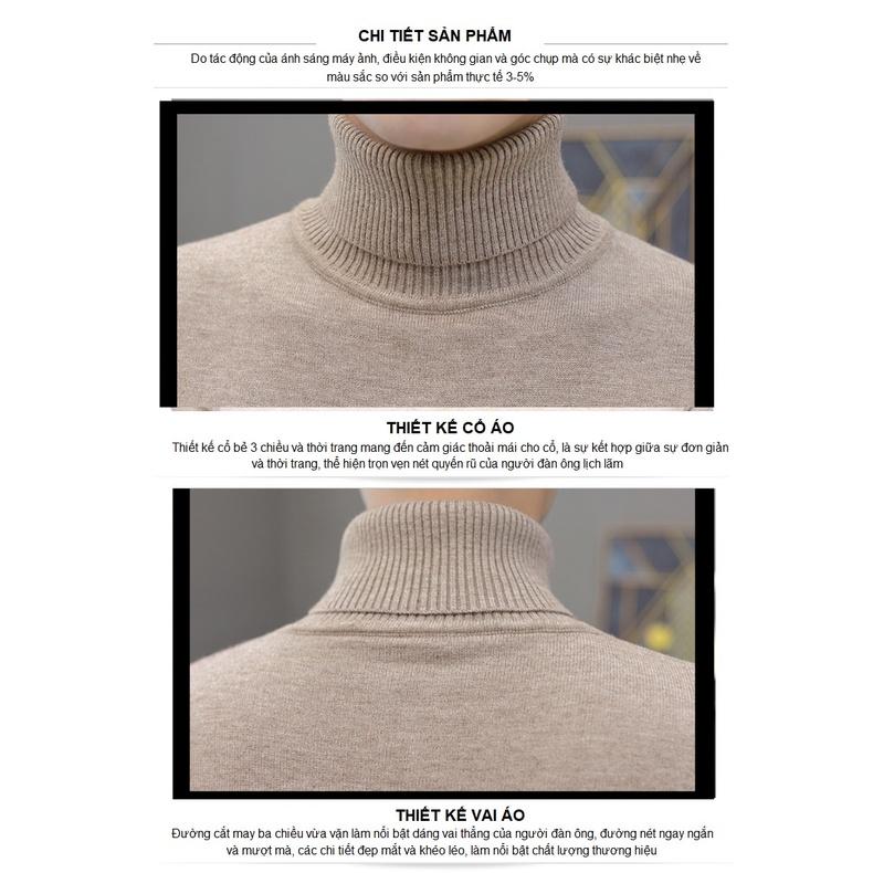 Áo len nam cao cổ thời trang nam Menswear , Áo len cổ lọ vặn thừng nhỏ mềm mại, ấm áp với phong cách hàn quốc