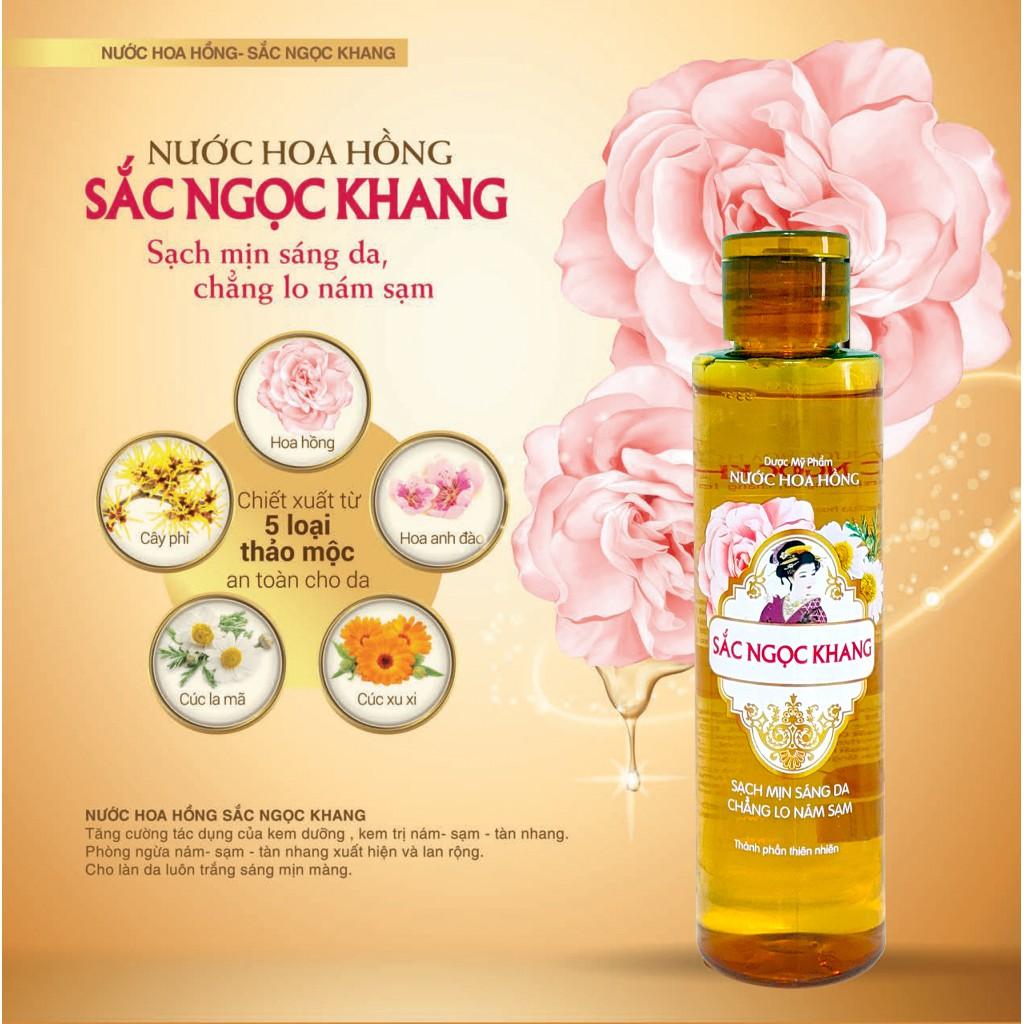 Bộ 3 Chai Nước Hoa Hồng Sắc Ngọc Khang 145ml chiết suất thảo dược thiên nhiên giúp cân bằng độ ẩm &amp; se khít lỗ chân lông hiệu quả