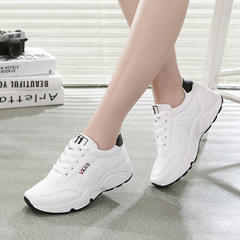Giày dép nữ đẹp,Giày sneaker nữ trắng đế cao phối màu cá tính cực đẹp, Giày thể thao nữ đường 2 chỉ thời trang