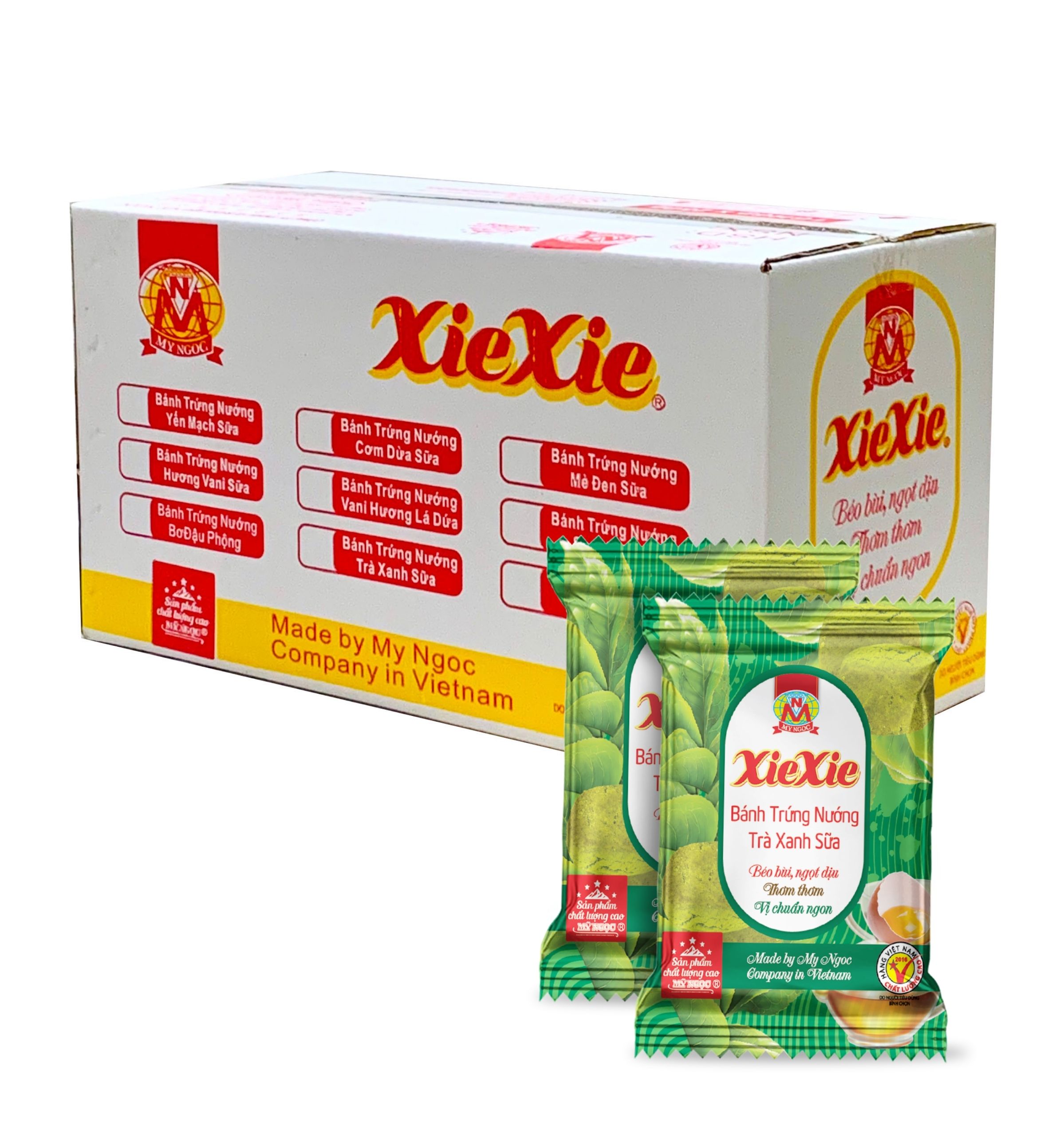 1 kg-1 Bánh trứng nướng XieXie hương TRÀ XANH sữa tươi MỸ NGỌC