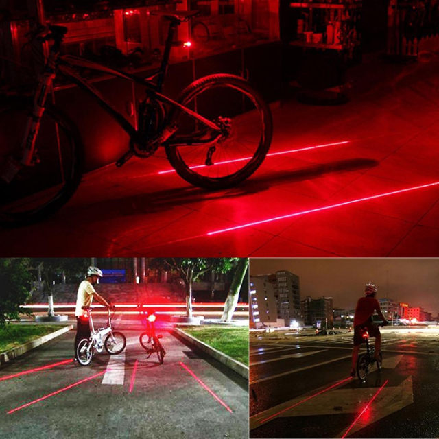 Đèn Led, Laser Nháy Sau Xe Đạp, Ô tô 7 Chế Độ