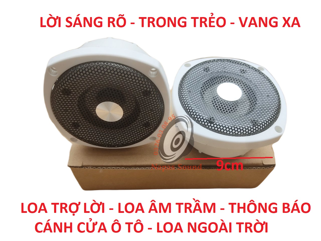 BỘ 2 CỦ LOA TRỢ LỜI WEAH350 TRẮNG - LOA ÂM TRẦN - LOA CÁNH CỬA - LOA THÔNG BÁO