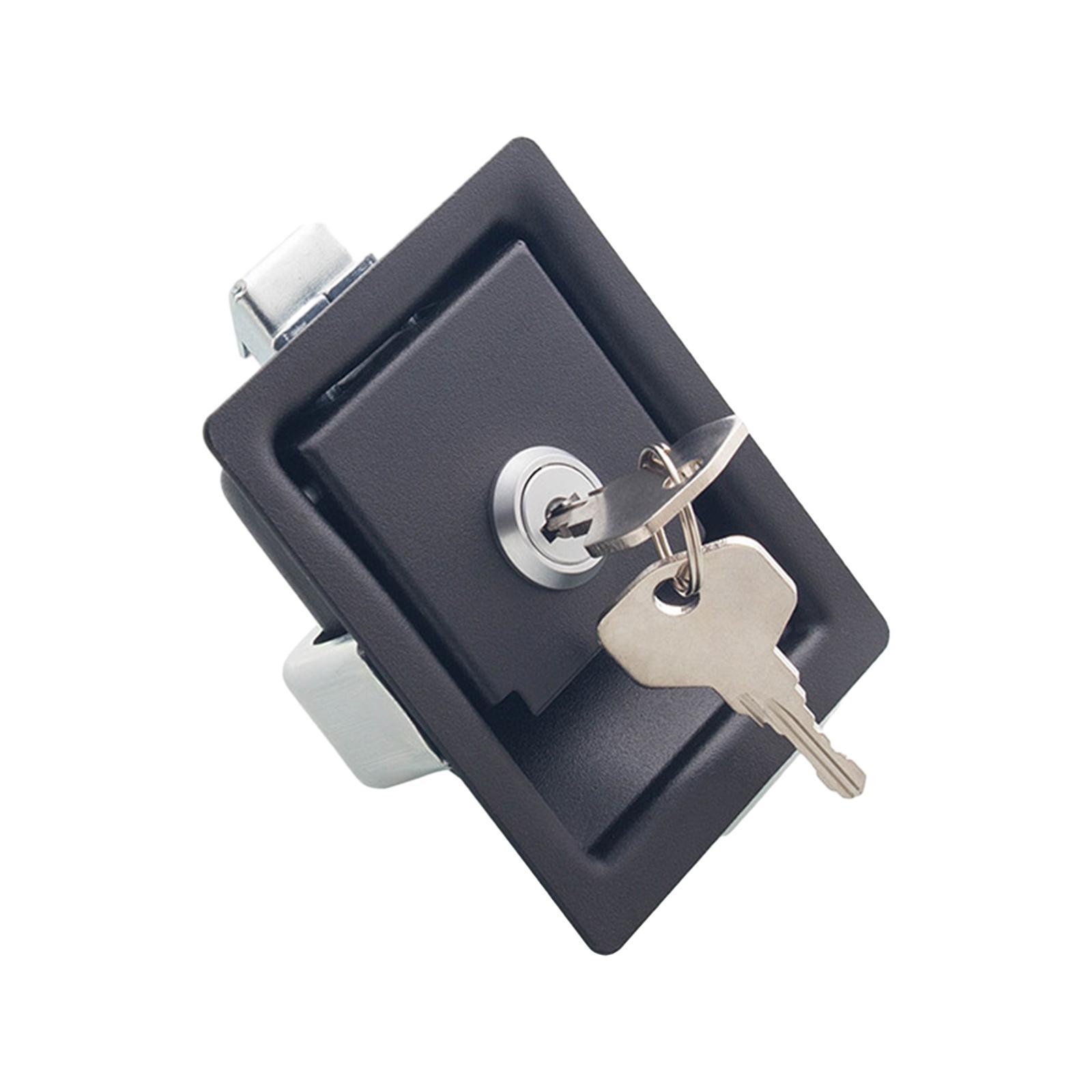 Travel Trailer Lock, Stainless Steel Flush Mount Handle Latch Door Lock for Trucks, Tool Boxes, with 2 Keys