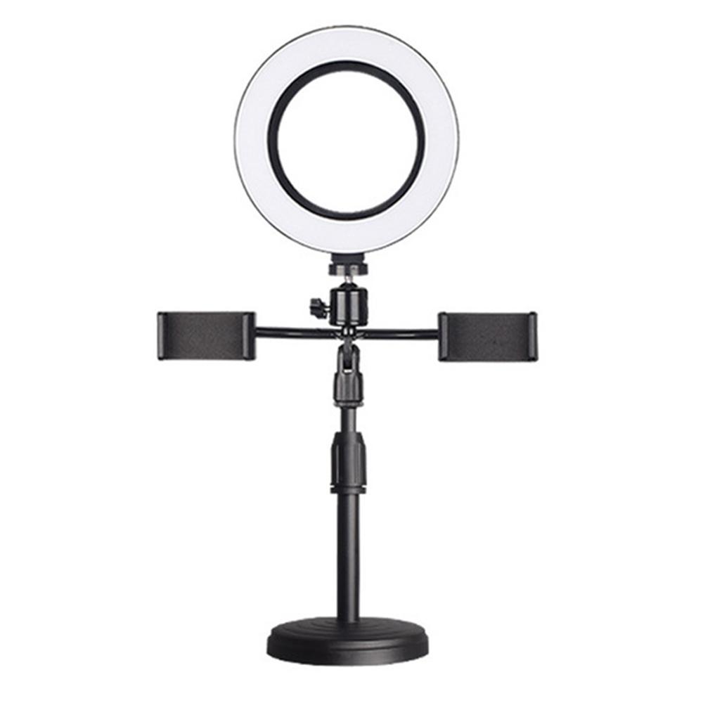 Giá đỡ điện thoại di động có đèn vòng và giá đỡ kép để trang điểm Video trực tiếp Truyền phát trực tuyến Cuộc họp học tập trực tuyến