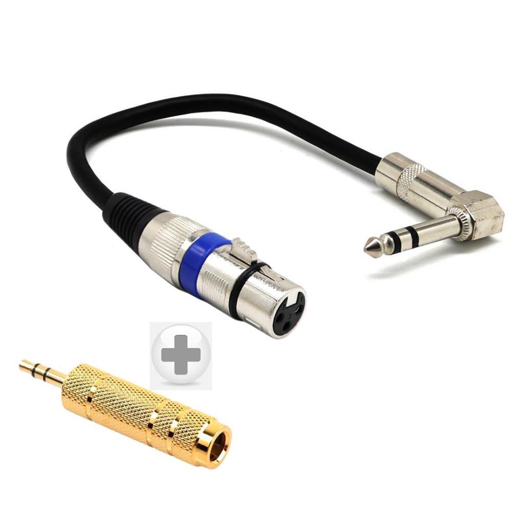 6.35 Mm Male to XLR Audio Female + 3.5 Mm Male to