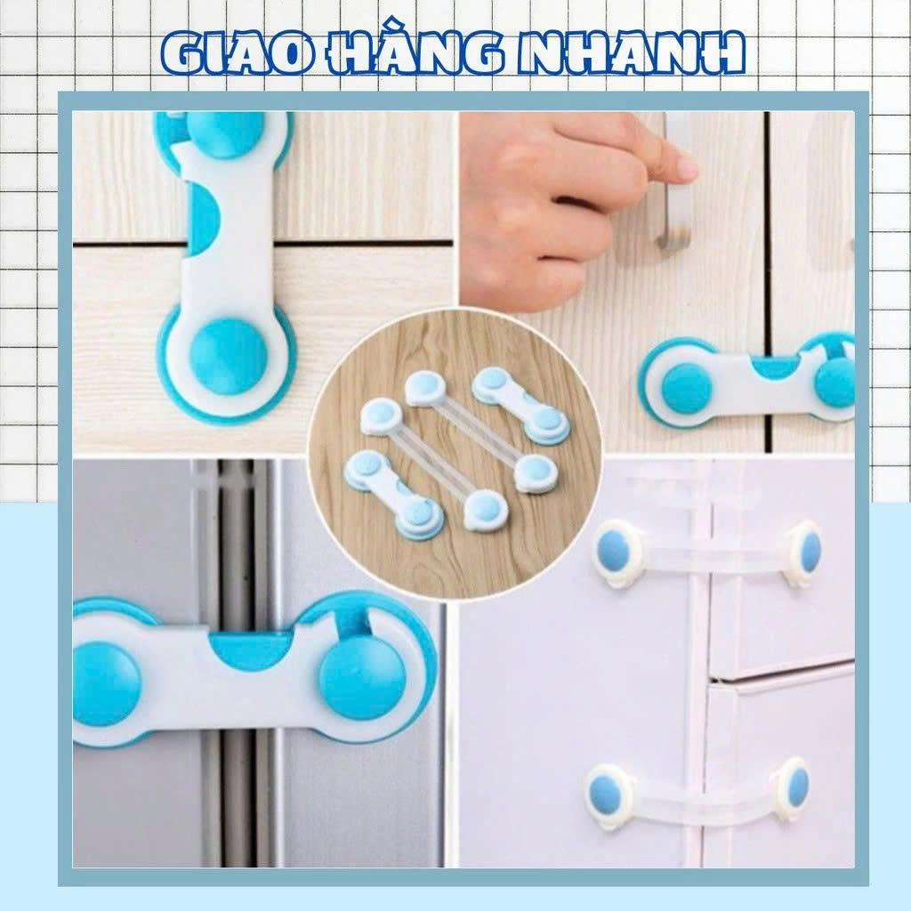 Bộ 5 Khoá Chặn Cửa Tủ , Tủ Lạnh Bảo Vệ An Toàn Cho Bé - Màu Ngẫu Nhiên