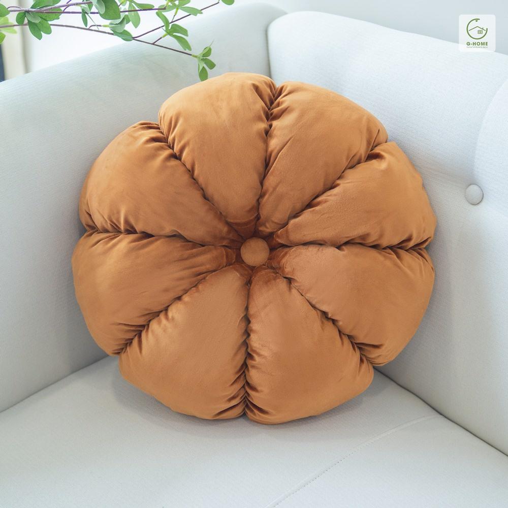 Đệm hoa nhung 4 màu trang trí sofa cấp Ghome, đệm ngồi tựa lưng, trang trí phòng khách sang trọng DT09 HOA