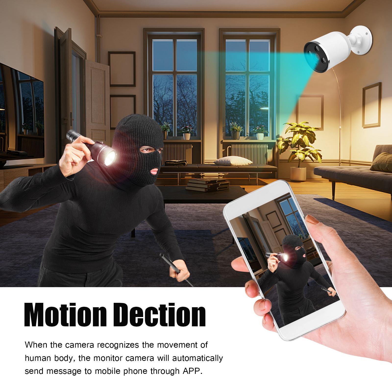 1080P Smart WiFi Camera Wireless Monitor Camera 2MP 130° Angle Night Vision Motion Detection Two-Way Talk APP Control