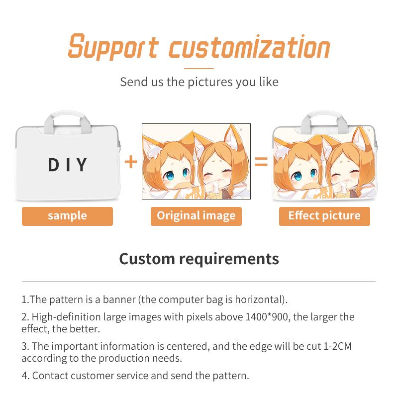 Tự Làm Hoạt Hình Túi Laptop Laptop 12 13.3 14 15.6 17.3 Inch Máy Tính Nghiêng Vai Cầm Tay Cho Macbook/dell/HP/Lenovo/Acer