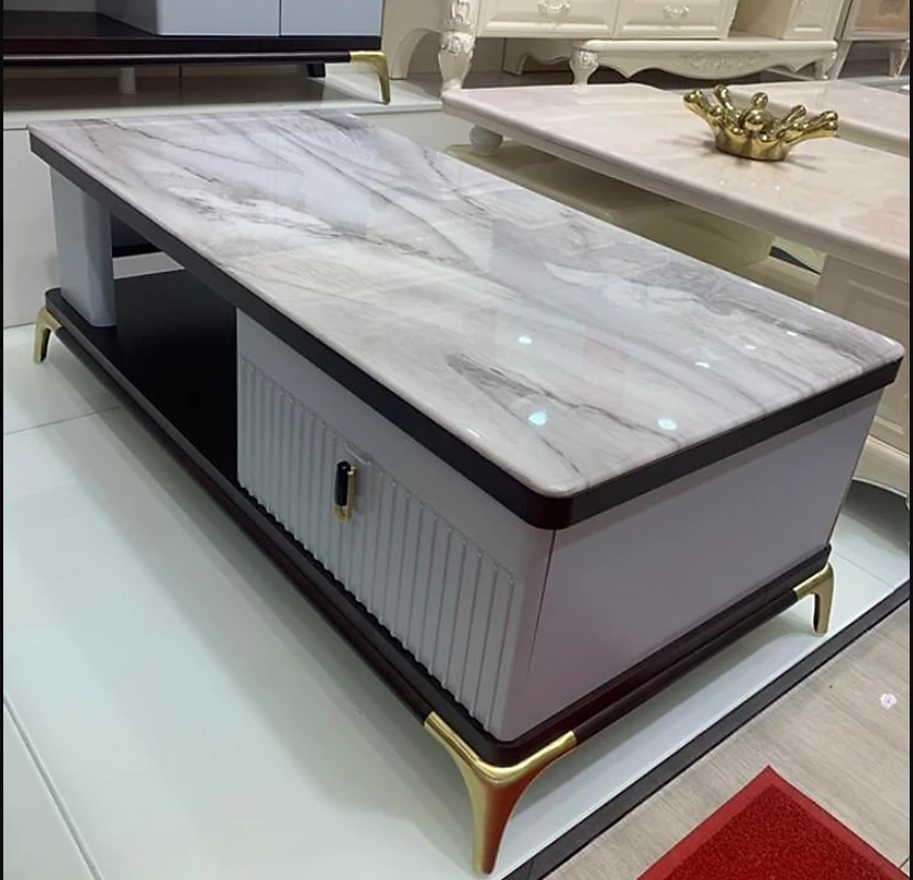 Tủ tivi và bàn sofa mặt kính cường lực 3C nhập khẩu Tundo PH-SET81375 cao cấp