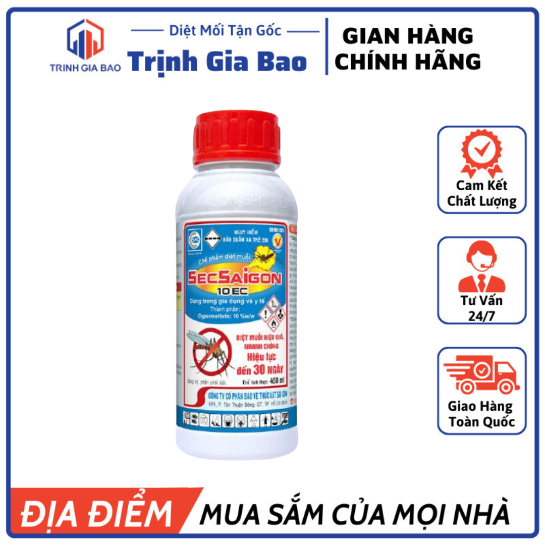 Chế Phẩm Diệt Côn Trùng Secsaigon 10ec 450ml Giúp Diệt Muỗi Và Côn Trùng Trong Gia Đình Hiệu Quả An Toàn Sức Khỏe