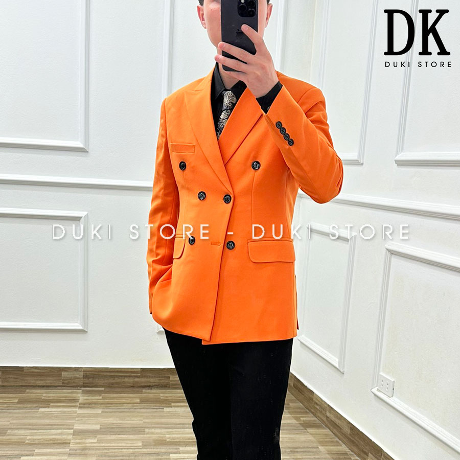 Áo vest nam, áo blazer nam 6 nút Hàn Quốc màu cam sang EDK0010 - DUKI STORE
