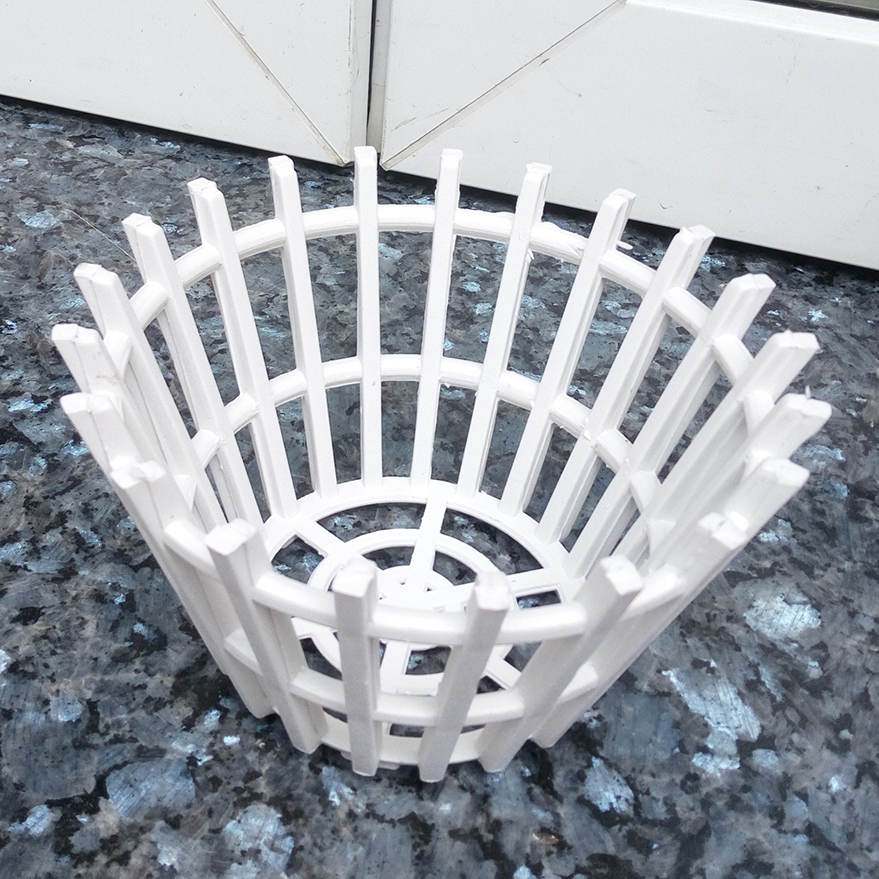 Bộ 10 chậu trồng lan giả gỗ màu trắng đường kính 19cm